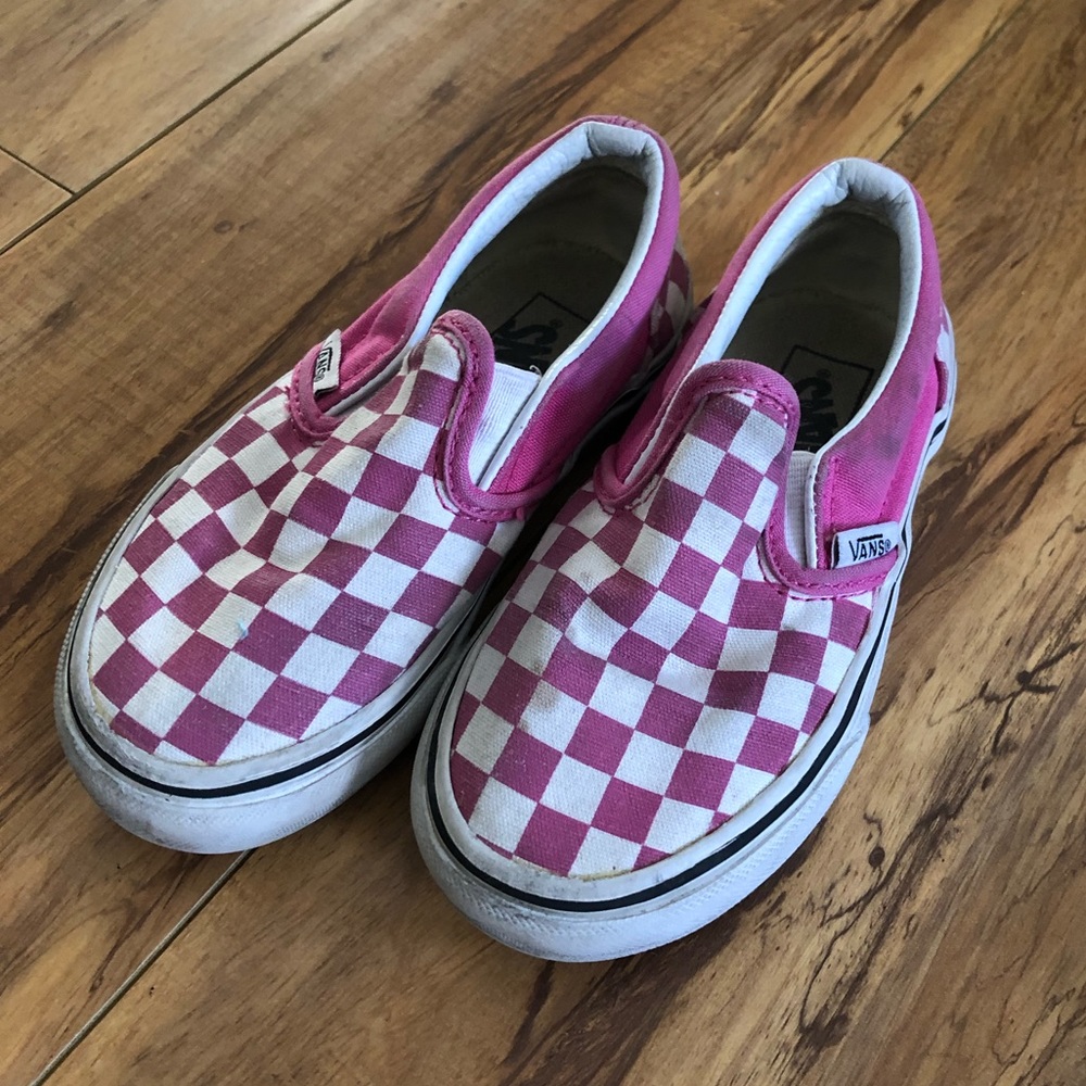 Girls checkered pink vans 10.5